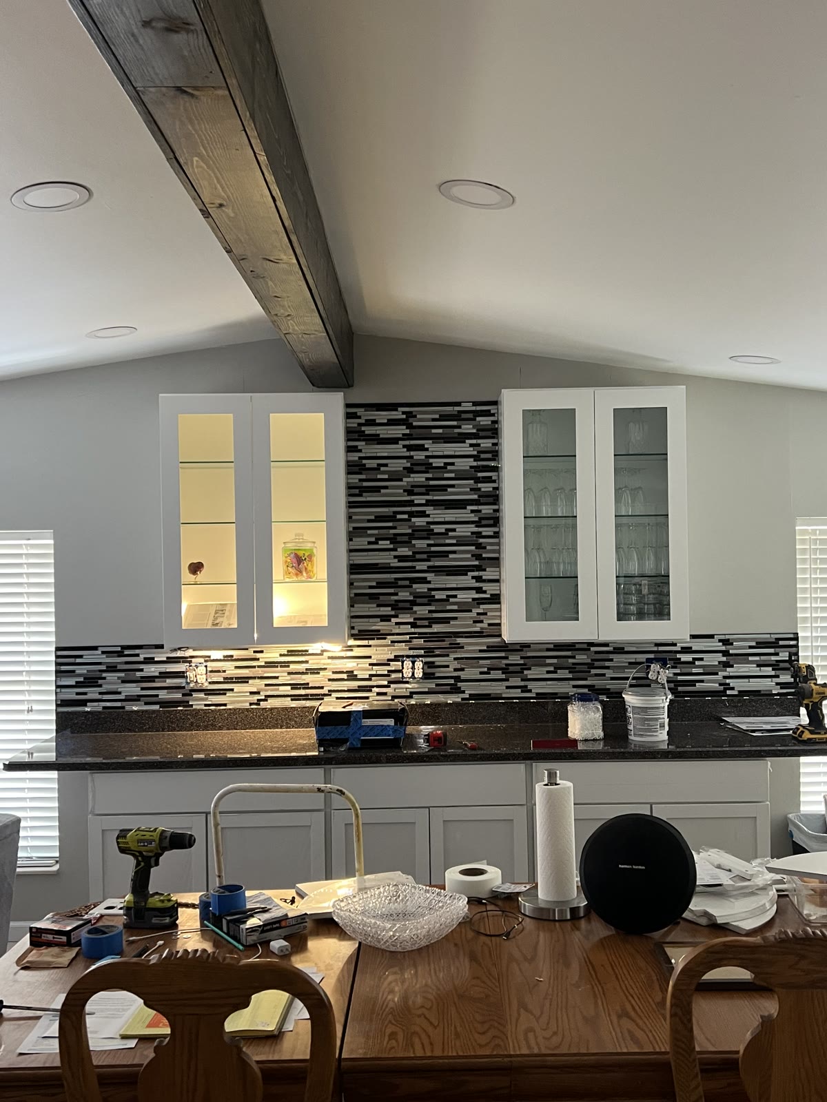 Completed kitchen remodel with fresh paint and cabinets